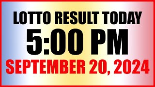 Lotto Result Today 5pm September 20 2024 Swertres Ez2 Pcso [upl. by Archer]