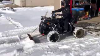 TaoTao 125D ATV Snow Plow on mini ATV [upl. by Llednav]