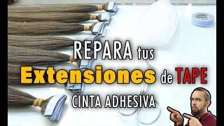 👉PASO A PASO🧴 Como PREPARAR LIMPIAR y ARREGLAR Extensiones ADHESIVAS de TAPE O CINTA [upl. by Ycrad]