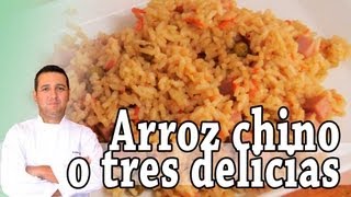 Arroz chino o arroz tres delicias  Recetas de cocina [upl. by Cirred932]