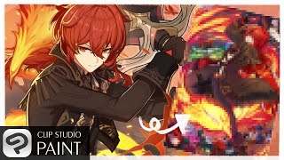 Genshin Impact 🔥 DILUC 🔥 Short Speedpaint [upl. by Rai]