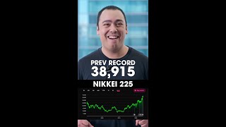 RECORD HIGH Stock Price For Japans Nikkei 225 nikkei225 [upl. by Ynatterb]