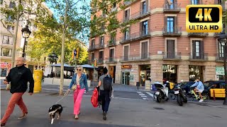 ☀️ Barcelonas Sunny Autumn Walk  Barcelonas Eixample district  Walking Tour 4K HDR [upl. by Nilesoj522]