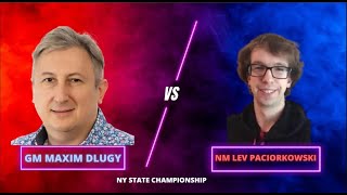 GM Maxim Dlugy vs NM Lev Paciorkowski Speed Chess Game at NY State Championship [upl. by Notterb]