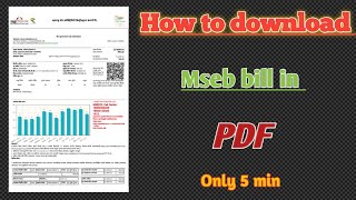 HOW TO DOWNLOAD MSEB ELECTRICITY BILL ONLINE  how to download mseb bill in pdf  MAHAVITRAN [upl. by Ardell]