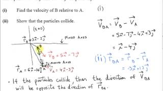 Relative Velocity  Colliding Particles Example 2010HL [upl. by Latreece]