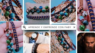 Como hacer pulseras con hilos y cuentas para hombres fáciles Dúo ★Macramé [upl. by Cannon]