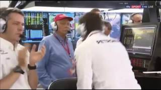 Toto Wolffs Reaction After Bottas Passes Hamilton at the last corner of the  F1 2017 Hungarian GP [upl. by Teeniv921]