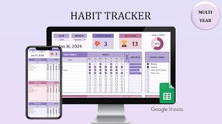 Habit Tracker Template  Boost Productivity amp Achieve Your Goals [upl. by Brennen]