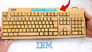 Restoring a Vintage Yellowed IBM Keyboard  Yellowed Plastic Retrobright [upl. by Isleana]