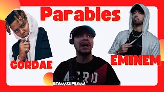 CORDAE amp EMINEMAGAIN Cordae ft Eminem  Parables Remix REACTION [upl. by Aseneg727]