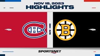 NHL Highlights  Canadiens vs Bruins  November 18 2023 [upl. by Pasol]