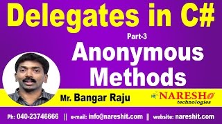 Anonymous Methods in C  Delegates Part 3  CNET Tutorial  Mr Bangar Raju [upl. by Dorran828]