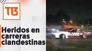 3 lesionados en carreras clandestinas en parque industrial de Quilicura [upl. by Sollars]