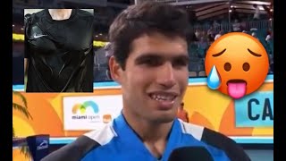 quotVery Humidquot 🥵 Carlos Alcaraz OnCourt Interview After Miami Open Win [upl. by Olag748]