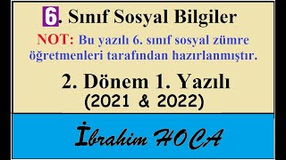 6 Sınıf Sosyal Bilgiler 2 Dönem 1 Yazılı mükemmel anlatım [upl. by Martinson943]