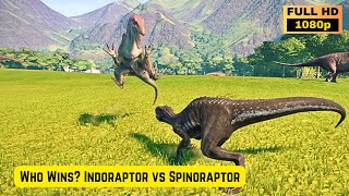 Who wins Indoraptor vs Spinoraptor  Jurassic World Evolution [upl. by Mccormac388]