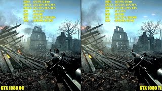 Battlefield 1 GTX 1080 TI Stock Vs GTX 1080 OC Ultra 4K Frame Rate Comparison [upl. by Tol658]