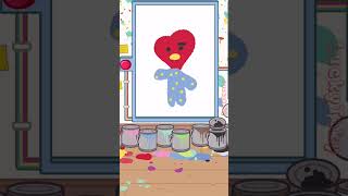 Draw BTS Tata BT21 Toca Boca Hacks  Lucky Toky shorts [upl. by Tamara]