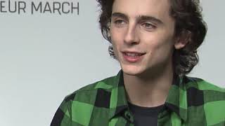 Timothée Chalamet speaks French with English subtitles for 30 seconds straight [upl. by Aicenek]