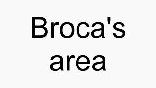 How to pronounce Brocas area [upl. by Crellen]