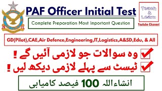 PAF Initial Test Preparation For GDPilotCAEAir DefenceEngineeringITLogisticsAampSDEdu amp All [upl. by Ahsoem]