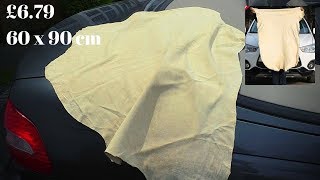 CHEAP Large Natural Chamois car Leather [upl. by Atnohsal]