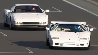 Lamborghini Countach vs Ferrari Testarossa at Nordschleife Miami Vice Tribute [upl. by Adela808]