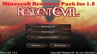 Minecraft  Resident Evil Resource Pack for 18 UPDATED [upl. by Nemaj]