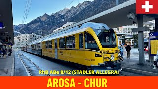 Cab Ride ArosaChur Arosabahn Rhaetian Railway  Switzerland train drivers view in 4K [upl. by Maressa]