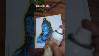 How to use fixative spray on drawing shiv shivdrawing drawing artviralshort [upl. by Eerdna]