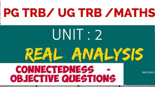 PG TRB maths UG TRBtnpscunit 2 Real Analysisconnectedness mcq in tamil [upl. by Wavell]