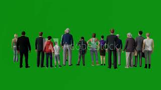 people green screen 3D animation of man and woman standing in protest [upl. by Zaneski528]