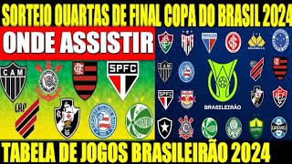 SORTEIO QUARTAS DE FINAL COPA DO BRASIL 2024  ONDE ASSISTIR HORÁRIO  TABELA DE JOGOS 22ª RODADA [upl. by Norrahs]