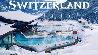 Les Bains dOvronnaz winter  Leytron Switzerland Thermal Centre 4K [upl. by Drofniw654]