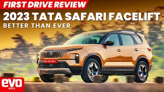 2023 Tata Safari Facelift  So Much Better  First Drive Review  evo India [upl. by Elrebma]