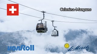 Eine die schönste vonRoll kabinenbahn der Schweiz  6er gondelbahn CelerinaMarguns [upl. by Chessy]