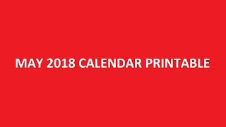 May 2018 Calendar Printable Templates Holidays [upl. by Abad935]