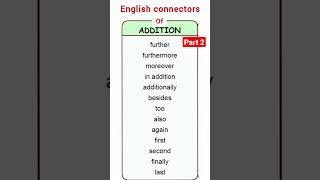 english connectors  english linkers  transition words in english  connectors of addition [upl. by Floridia]