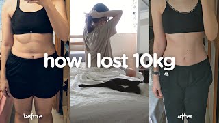 How I lost 10kg 22lbs  70kg ➡️ 60kg  my diet routine for weight loss [upl. by Dnomyar]