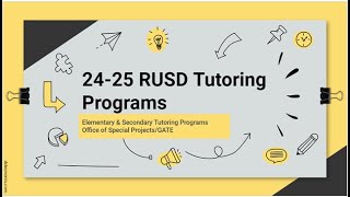 Rowland Unified Elementary Tutoring Program Informational Meeting 9424 [upl. by Tenay]