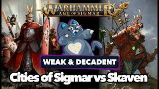 Cities of Sigmar vs Skaven  Age of Sigmar Battle Report [upl. by Ardnaskela]