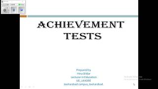 Achievement Test lecture 5 in Classroom Assessment BEdHons UE Jbd [upl. by Aleta839]