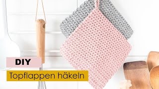 Topflappen häkeln für Anfänger  DIY Geschenk 🎁 [upl. by Airt766]