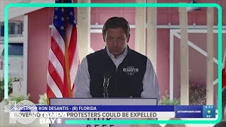 Gov Ron DeSantis warns protesters at Florida schools could be expelled [upl. by Misa]