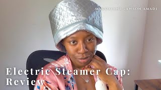 Electric Steamer Cap ReviewDamaged 4C Hair [upl. by Yeltihw]