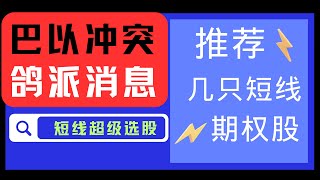 美股鸽派消息与巴以冲突黑天鹅！超级选股，推荐几只短线期权股！qqq sqqq tsla nvda meta amzn amd iwm xom pltr lmt goog soxl tsla [upl. by Repinuj]