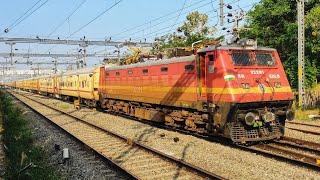 16729Madurai Punalur Express departing Kollam Junction  22281 EDLS WAP4 [upl. by Lenni807]