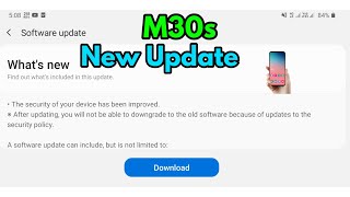 Samsung M30s new software update  watchs new find out whats included in this update [upl. by Aicelet771]