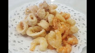 FRITTURA DI CALAMARI E GAMBERI⭐RITA CHEF  Asciutta e croccante [upl. by Annahahs]